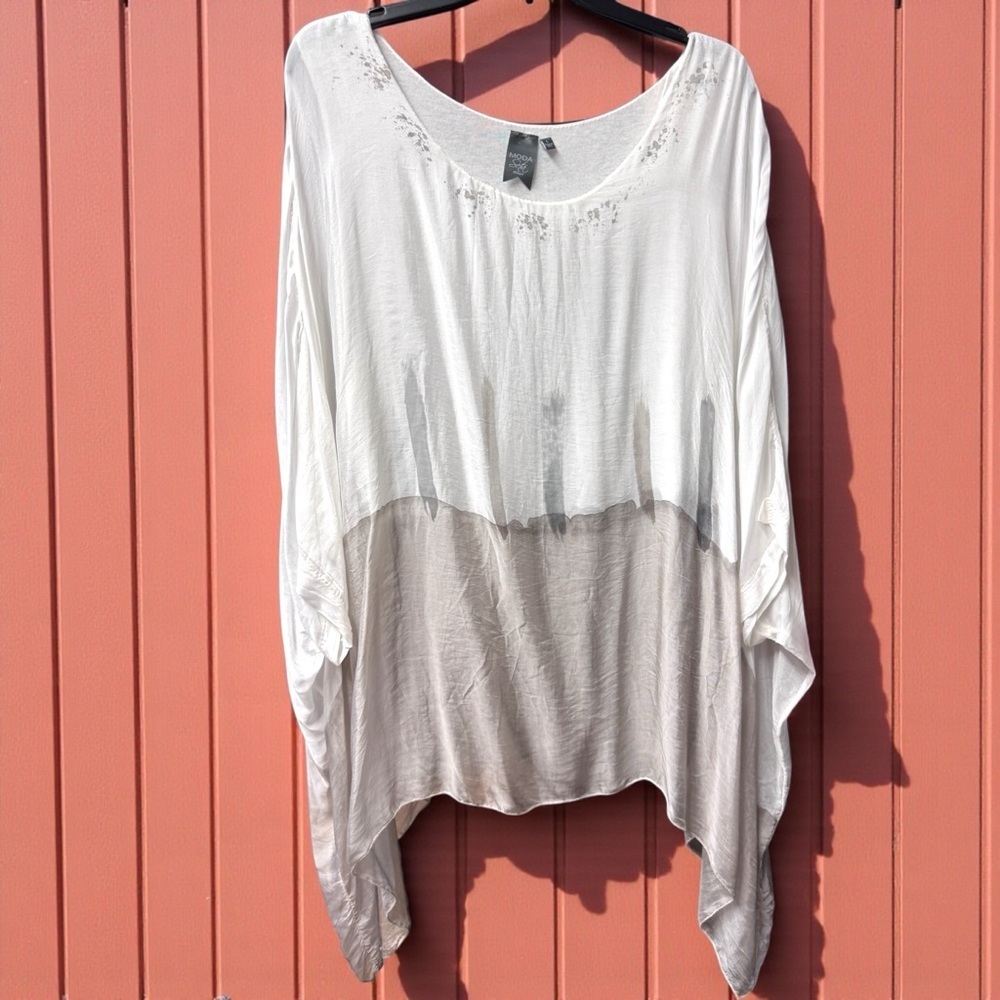 Chic MODA SETA Silk Kaftan – Luxurious Italian Elegance in Size L – NWOT